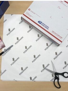 Poshmark Branded Tissue Paper - White with Black Logo 100 Sheets